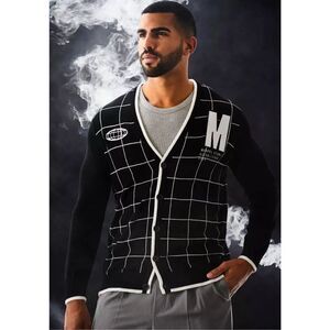 Box Lunch Marvel Studios Logo Grid Cardigan -Unisex Medium Nwot